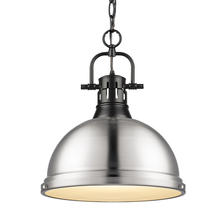  3602-L BLK-PW - Duncan Large Pendant with Chain